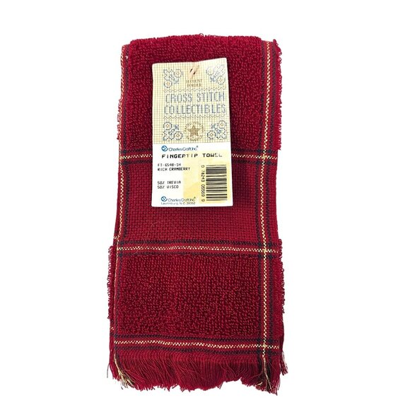 Cross Stitch Fingertip Towel NEW Charles Craft Cranberry 14-Count Needlepoint - Picture 5 of 5